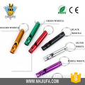 High quality outdoor tools, lifesaving whistle, whistle with key ring, promotion colorful aluminum alloy outdoor whistle